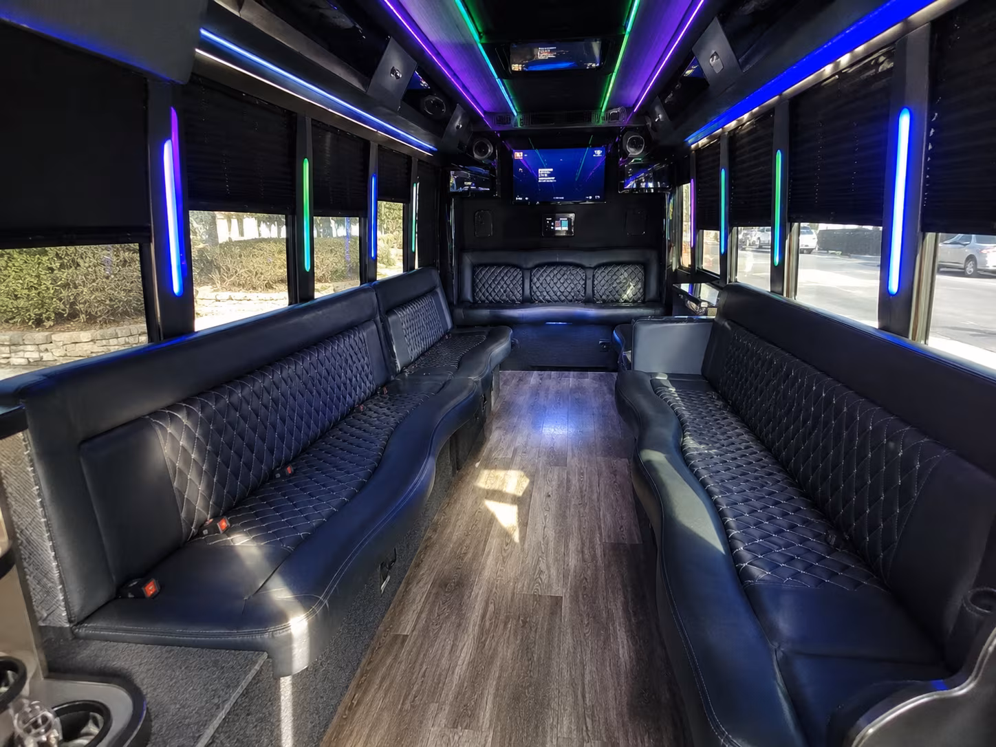 boynton beach 15 passenger party bus interior
