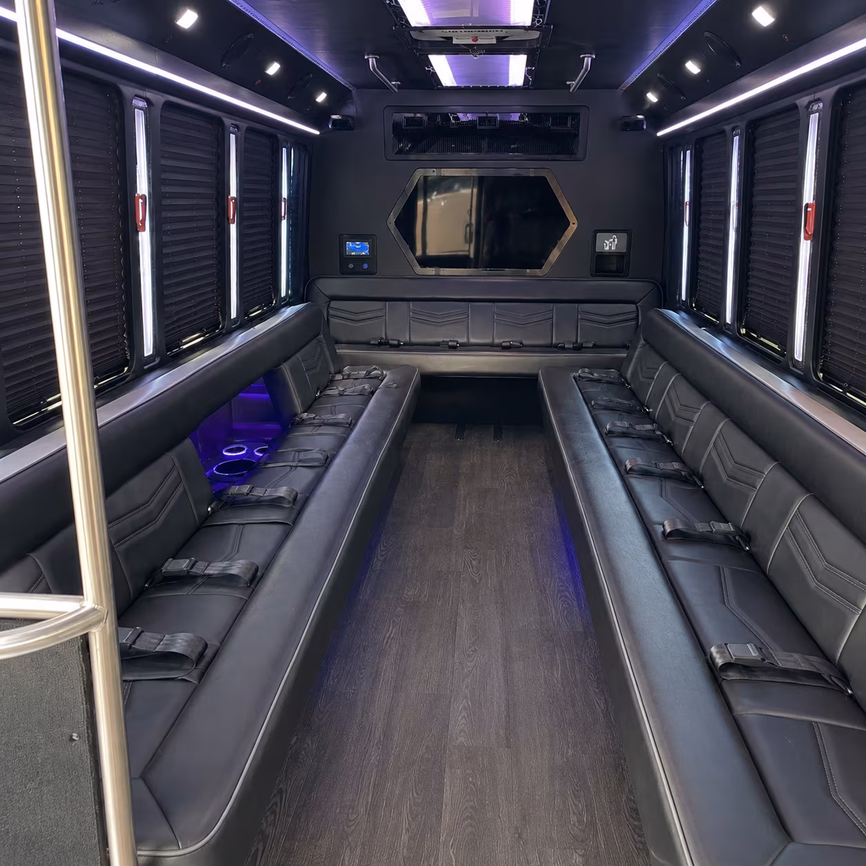 boynton beach 18 passenger party bus interior