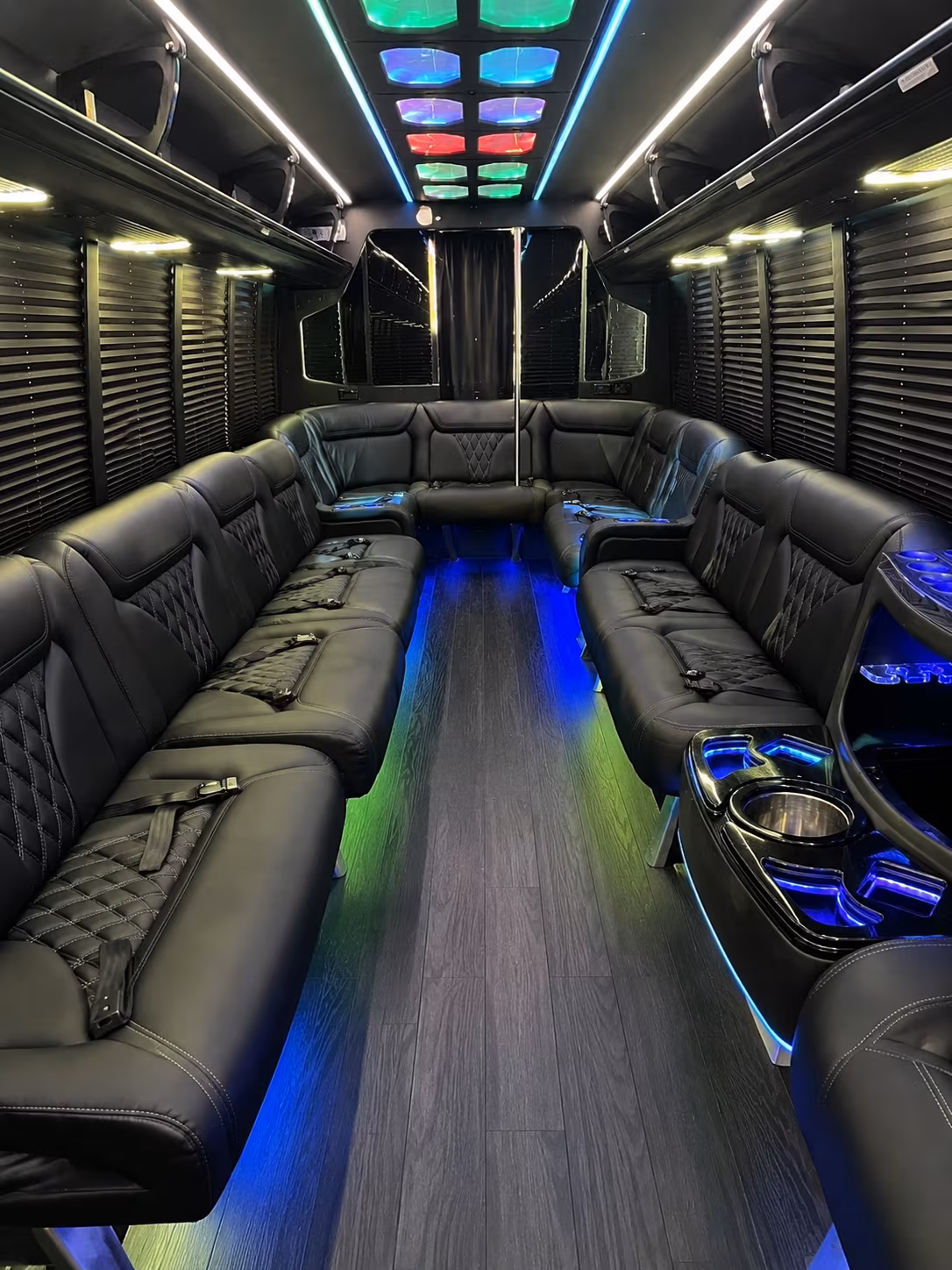 boynton beach 20 passenger party bus interior