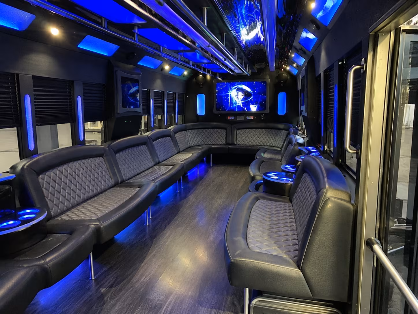 boynton beach 28 passenger party bus interior