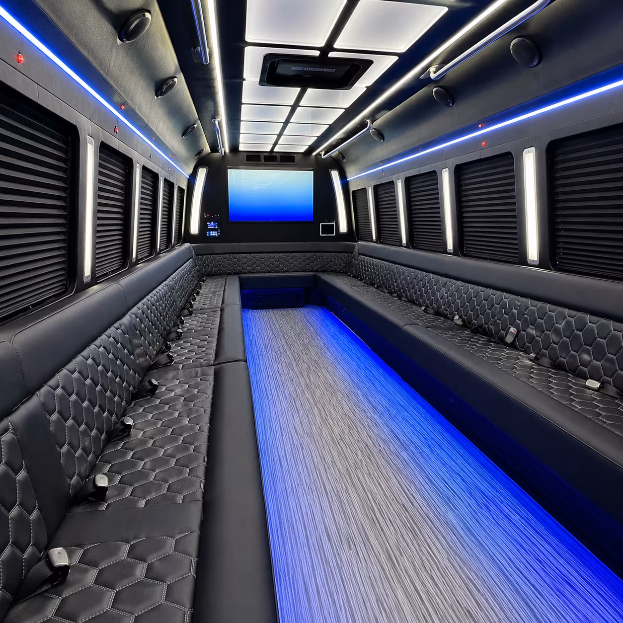 boynton beach 50 passenger party bus inside
